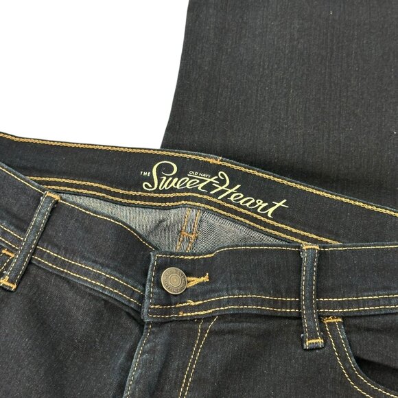 Old Navy Womens Sweetheart Mid-Rise Capri Jeans Size 10 Regular Dark Blue Denim - Picture 4 of 11